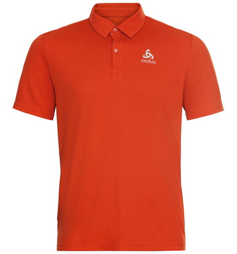 Odlo Wander-/Freizeit Polo Cardada (100% Polyester, hoher Tragekomfort) orangerot Herren